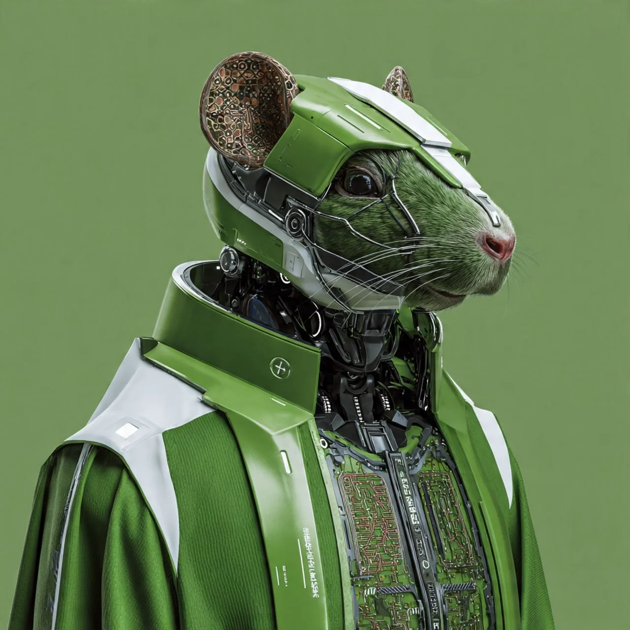 Comadreja verde enfocada en tecnología, inteligencia artificial y nube